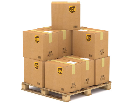 Картонная коробка UPS с поддоном 3D Модель