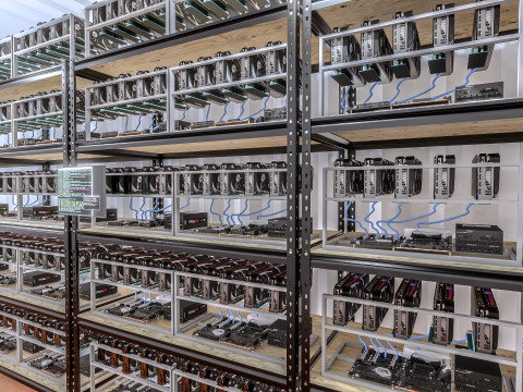 Güneş Panelli Madencilik Çiftliği Konteyneri 3D Model