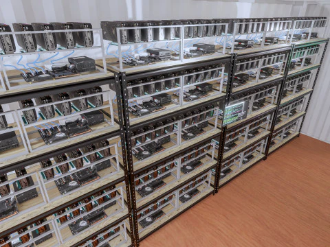 Mining Farm Container with Solar Panel 3D Model