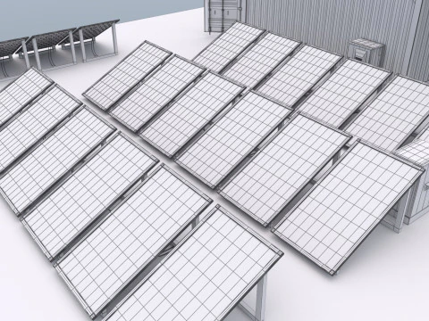 Mining Farm Container with Solar Panel 3D Model