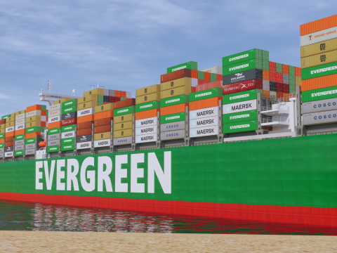 Porte-conteneurs Ever Given Evergreen Modèle 3D