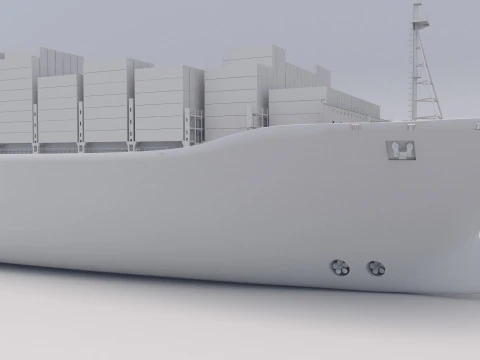 Ever Given Evergreen Container Cargo Ship 3D Model