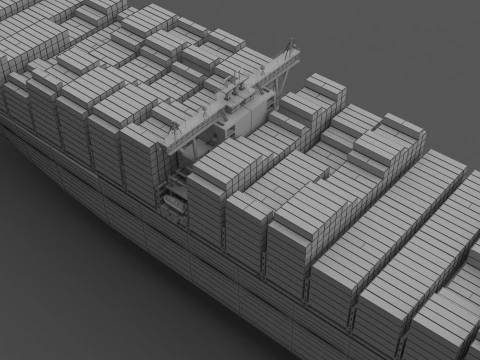 Ever Given Evergreen Container Cargo Ship 3D Model