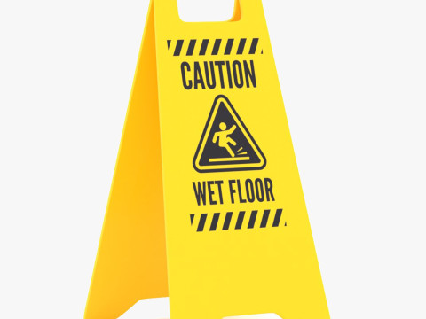 Señal de piso mojado Modelo 3D