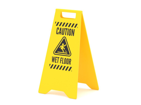 Tanda Lantai Basah Model 3D