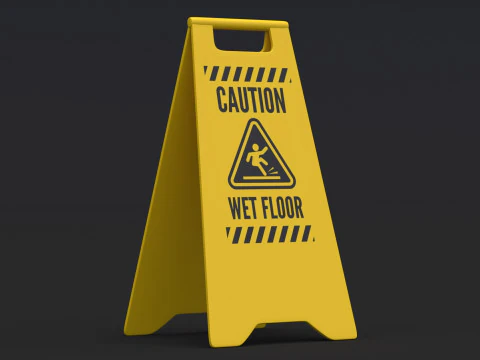 Segno del pavimento bagnato Modello 3D