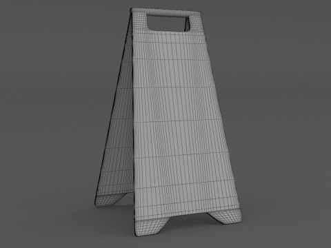 Tanda Lantai Basah Model 3D