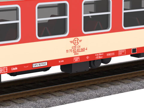 Carrozza ferroviaria passeggeri Ose Veb UIC-Y Modello 3D