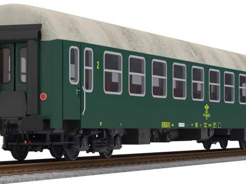 Ose Veb UIC-Y Passenger Train Car Green 3D Model