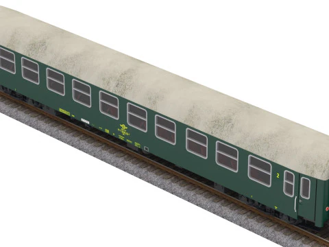 Ose Veb UIC-Y Passenger Train Car Green 3D Model