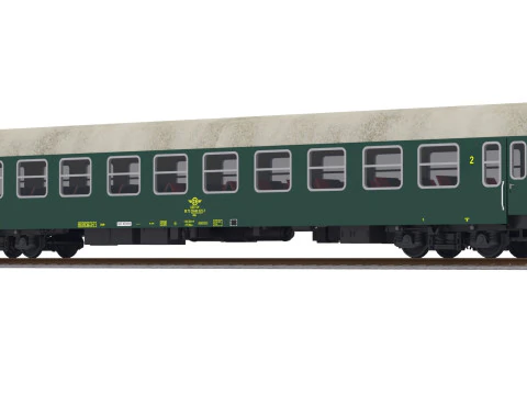 Ose Veb UIC-Y Passenger Train Car Green 3D Model