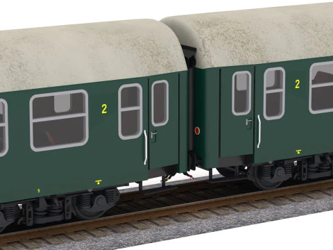 Ose Veb UIC-Y Passenger Train Car Green 3D Model