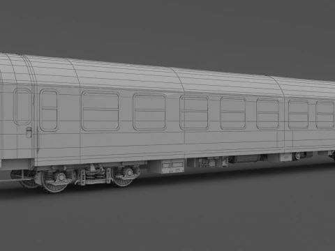 Ose Veb UIC-Y Passenger Train Car Green 3D Model