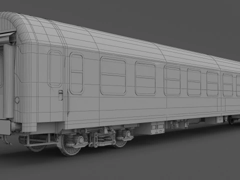 Ose Veb UIC-Y Passenger Train Car Green 3D Model