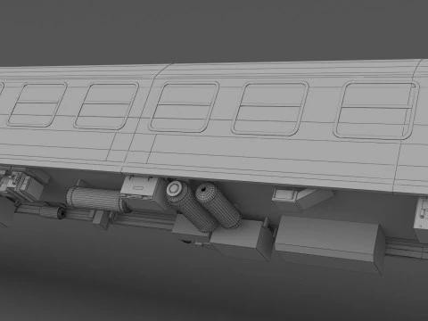 Ose Veb UIC-Y Passenger Train Car Green 3D Model