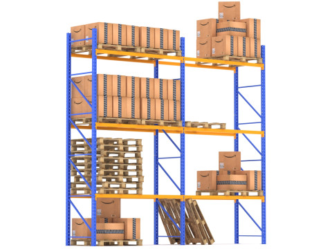 Складская стойка Amazon 3D Модель