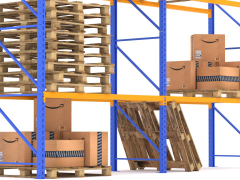 Складская стойка Amazon 3D Модель