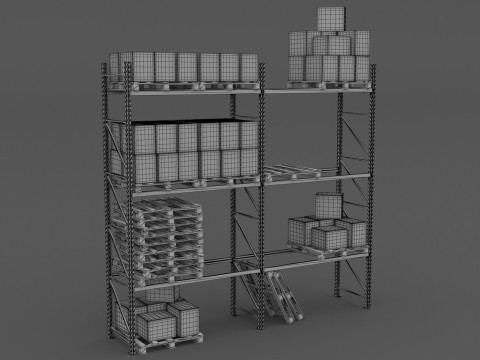Складская стойка Amazon 3D Модель