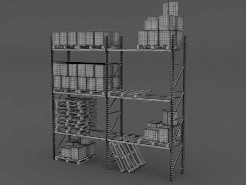 Складская стойка Amazon 3D Модель