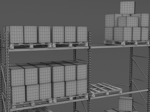 Складская стойка Amazon 3D Модель