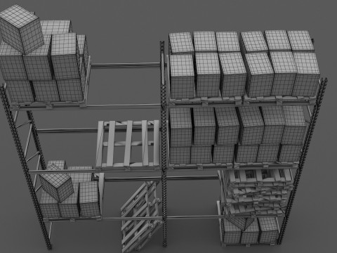 Складская стойка Amazon 3D Модель