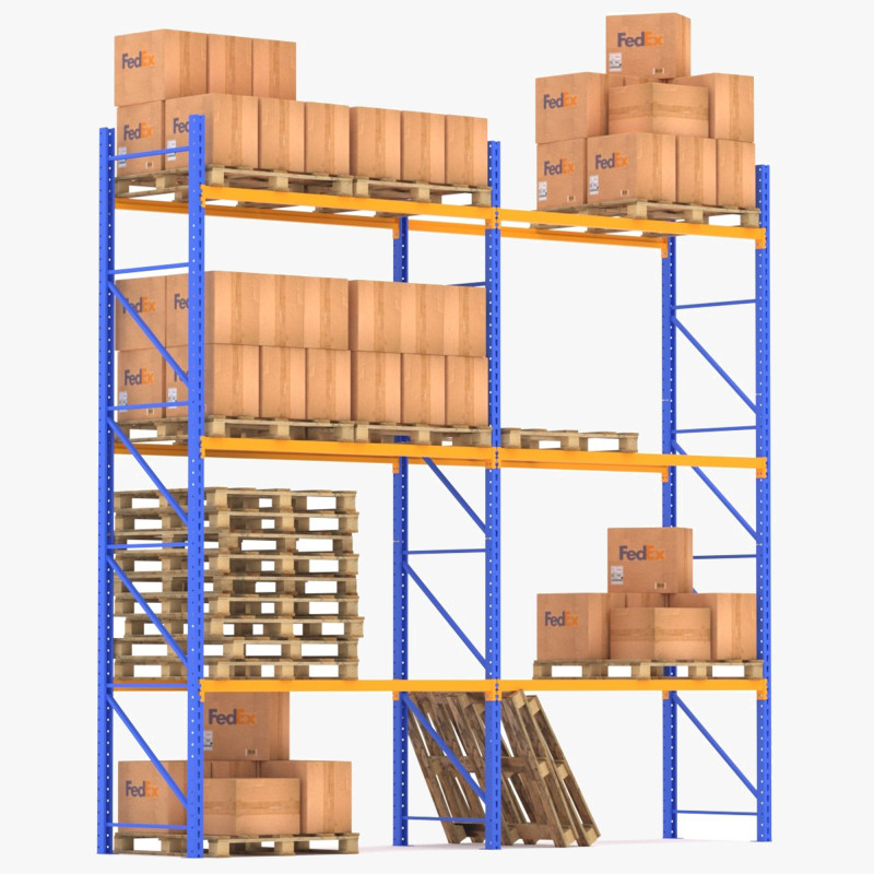 Складська стійка Fedex 3D Модель .c4d .max .obj .3ds .fbx .stl .blend