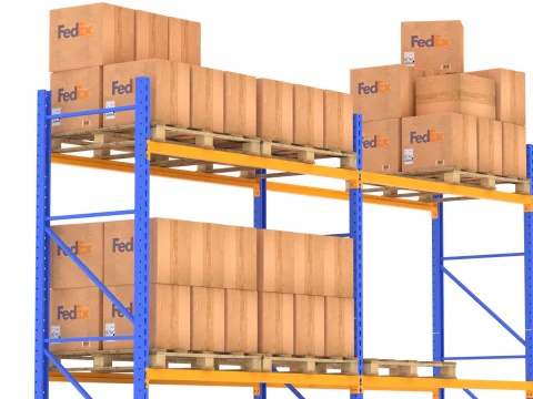 페덱스 창고 랙 3D 모델