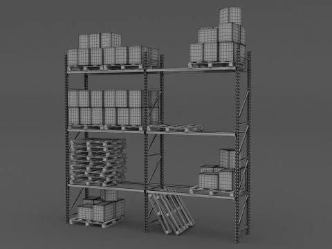 페덱스 창고 랙 3D 모델