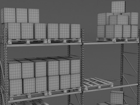 페덱스 창고 랙 3D 모델