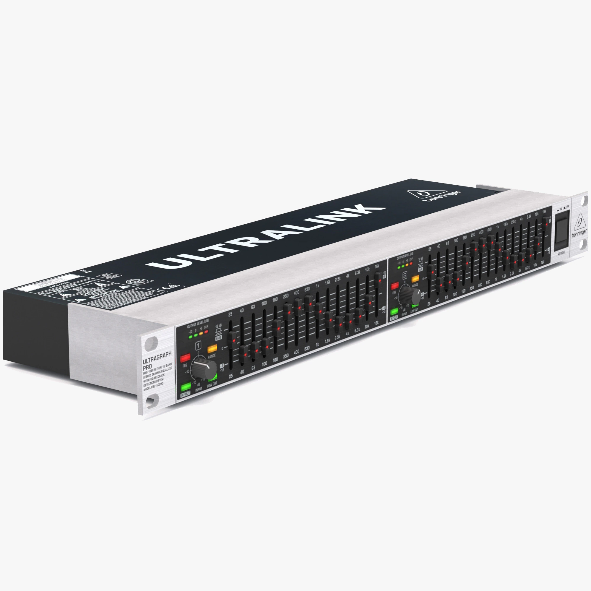 Equalizzatore audio Behringer FBQ1502HD Modello 3D .c4d .max .obj .3ds .fbx .stl .blend 