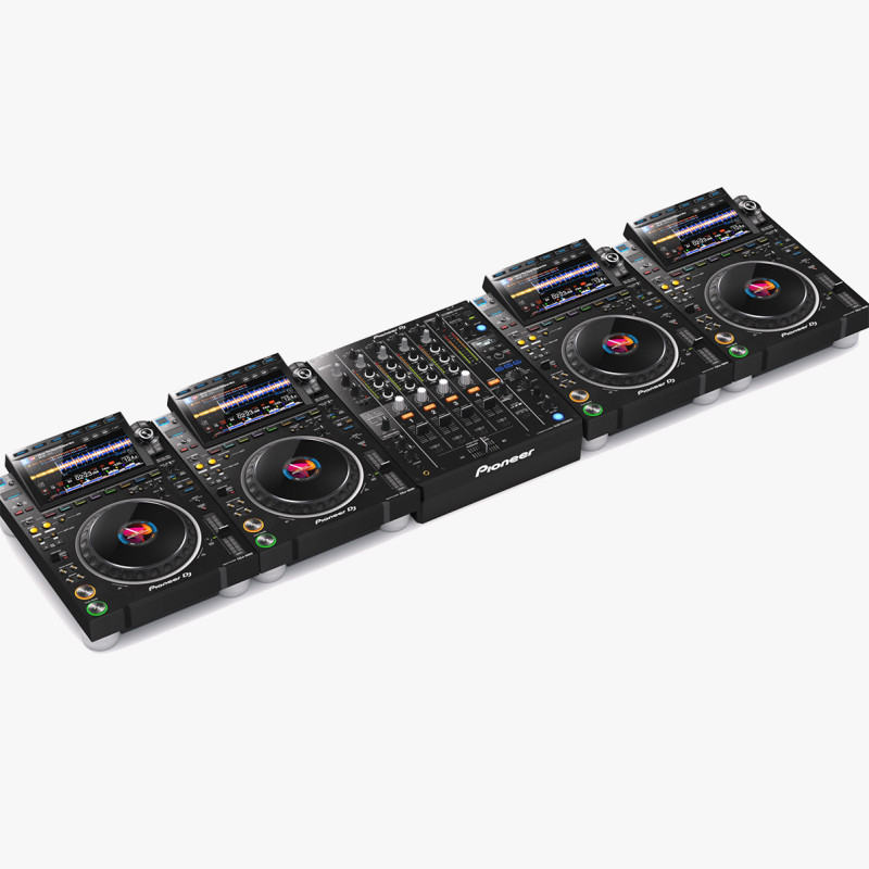 Pioneer DJ Set 3 DJM0750 MK2 y CDJ 3000 Nexus Modelo 3D .c4d .max .obj .3ds .fbx .stl .blend 