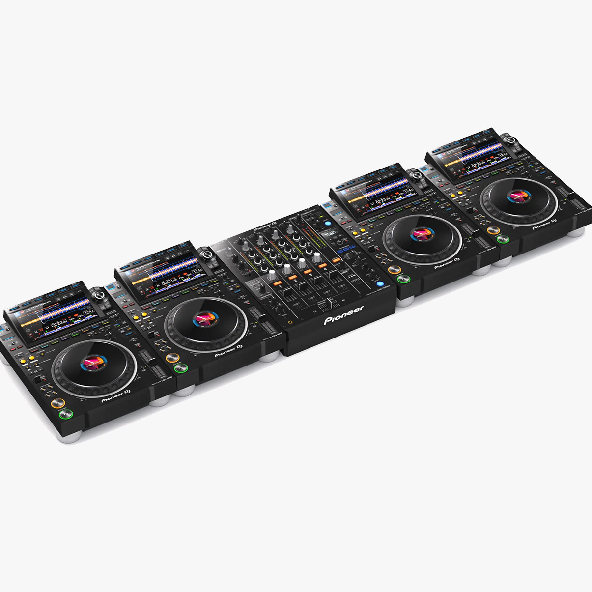 DJ Set 3 DJM0750 MK2 и CDJ 3000 Nexus Pioneer 3D Модель .c4d .max .obj .3ds .fbx .stl .blend 