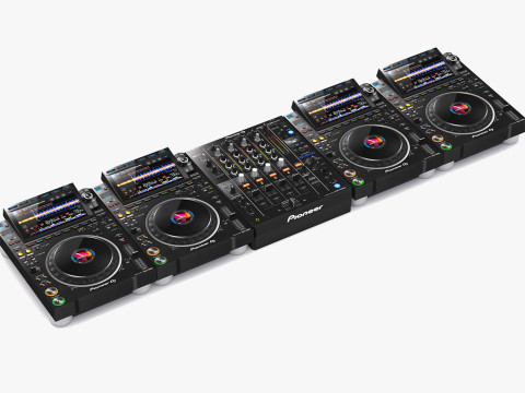 Pioneer DJ Set 3 DJM0750 MK2 e CDJ 3000 Nexus Modelo 3D