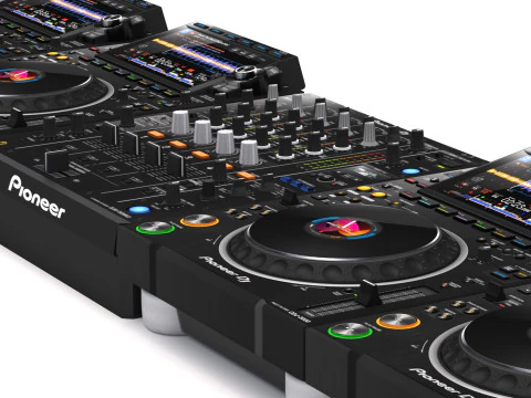 DJ Set 3 DJM0750 MK2 и CDJ 3000 Nexus Pioneer 3D Модель