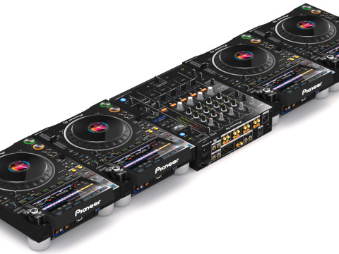 Pioneer DJ Set 3 DJM0750 MK2 y CDJ 3000 Nexus Modelo 3D