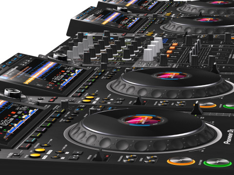 Pioneer DJ Set 3 DJM0750 MK2 y CDJ 3000 Nexus Modelo 3D