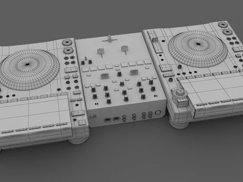DJ Set 4 DJM-S5 и CDJ 3000 Nexus Pioneer 3D Модель