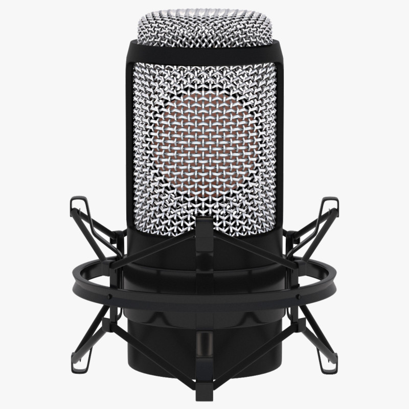 स्टैंड के साथ माइक्रोफोन स्टूडियो 3D मॉडल .c4d .max .obj .3ds .fbx .stl .blend