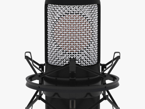 스탠드가 있는 마이크 스튜디오 3D 모델