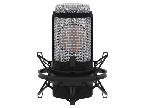 स्टैंड के साथ माइक्रोफोन स्टूडियो 3D मॉडल