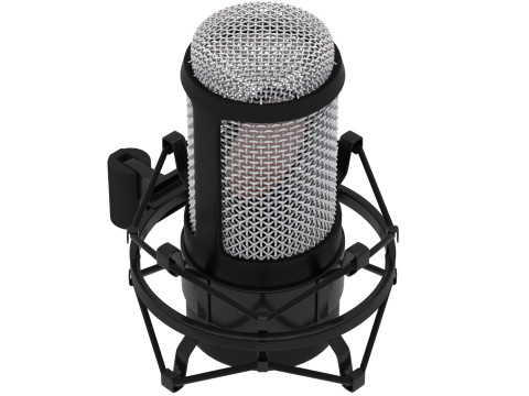 स्टैंड के साथ माइक्रोफोन स्टूडियो 3D मॉडल