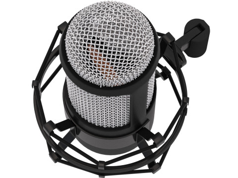 स्टैंड के साथ माइक्रोफोन स्टूडियो 3D मॉडल