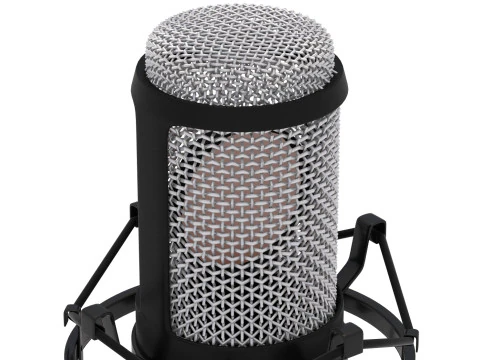 Microphone Studio with Stand 3D Model