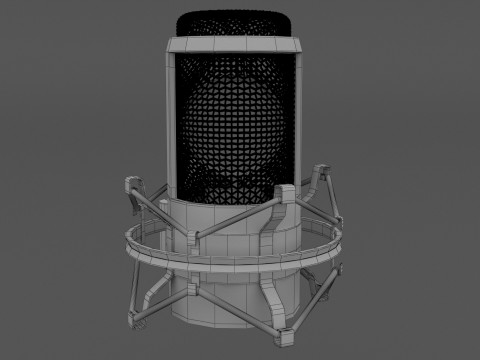 स्टैंड के साथ माइक्रोफोन स्टूडियो 3D मॉडल