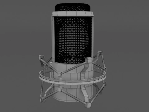 Microphone Studio with Stand 3D Model