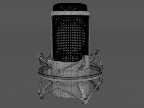 स्टैंड के साथ माइक्रोफोन स्टूडियो 3D मॉडल
