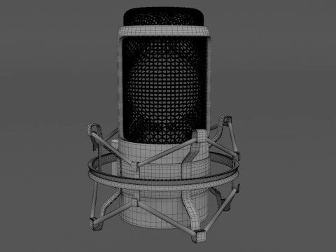 Microphone Studio with Stand 3D Model