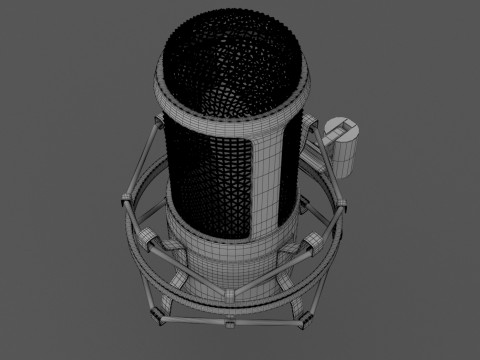 स्टैंड के साथ माइक्रोफोन स्टूडियो 3D मॉडल