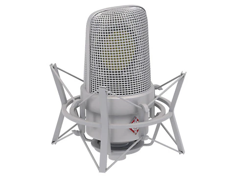 Neumann TLM 49 Microphone with Stand 3D Model