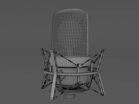 Neumann TLM 49 带支架麦克风 3D 模型